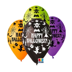 PALLONCINI 33CM 50PZ LATTICE HAPPY HALLOWEEN