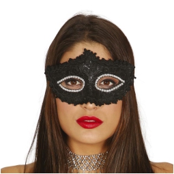 MASCHERA NERA CON DECORO