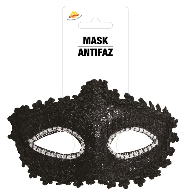 MASCHERA NERA CON DECORO 2