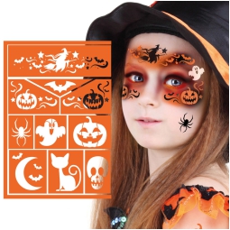 MODELLO TRUCCO BOMBO HALLOWEEN SOLO STENCIL