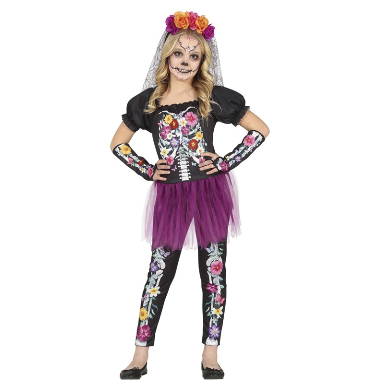 COSTUME FLOWER SKELETON  5-6 ANNI