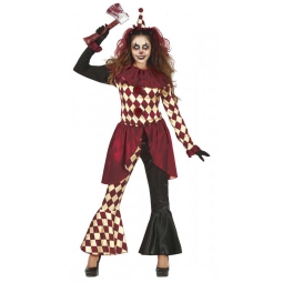 COSTUME CLOWN HORROR DONNA TAGLIA L