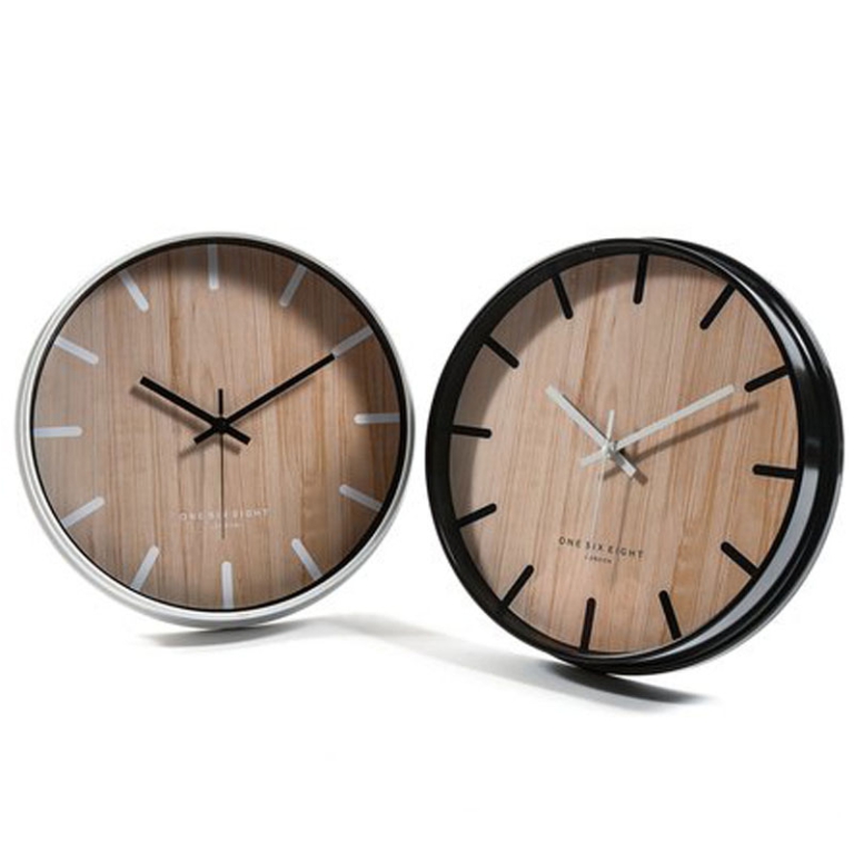 OROLOGIO PARETE D29CM    FONDO LEGNO COLORI ASSORTITI