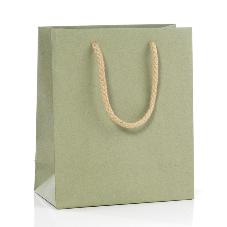 SHOPPER 35X32X25CM KRAFT VERDE SALVIA 12PZ