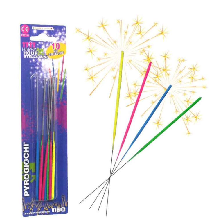 CANDELINE MAGICHE 10PZ   15,5CM STELLINE MIX