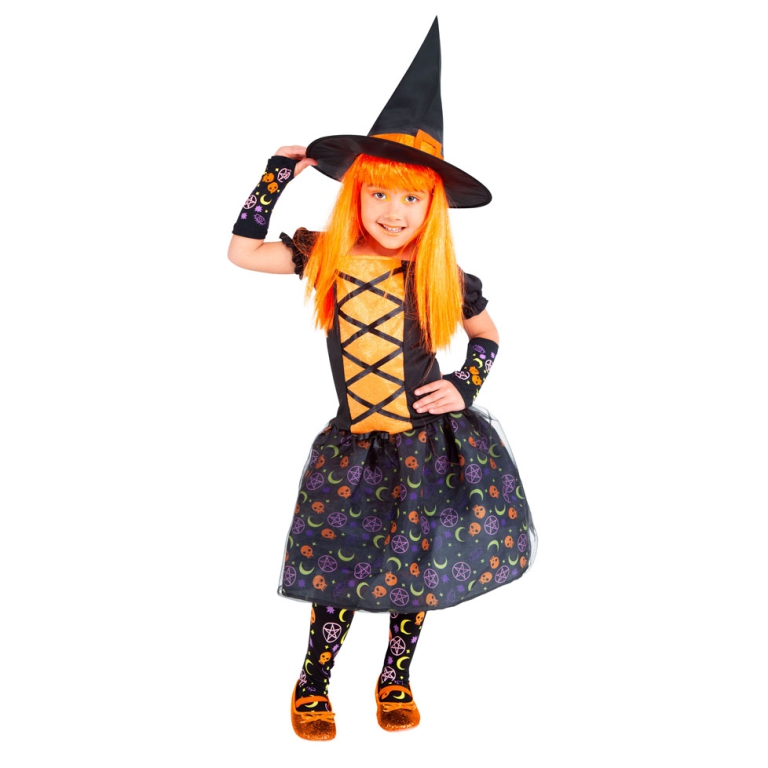 COSTUME STREGA MOONLIGHT ARANCIONE 5-7 ANNI