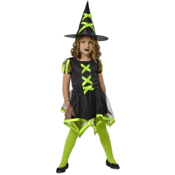 COSTUME STREGA GLAMOUR VERDE 8-10 ANNI