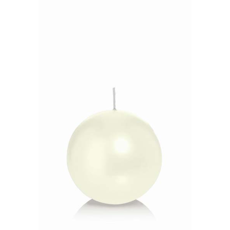 CANDELA SFERA D8CM BIANCA CON CELLOPHANE