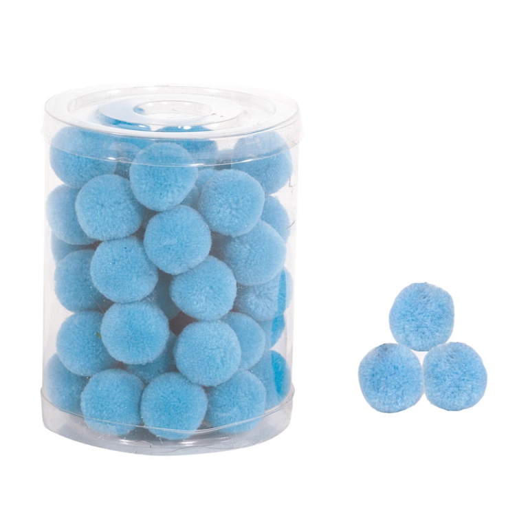 POMPON 2CM 48PZ AZZURRO