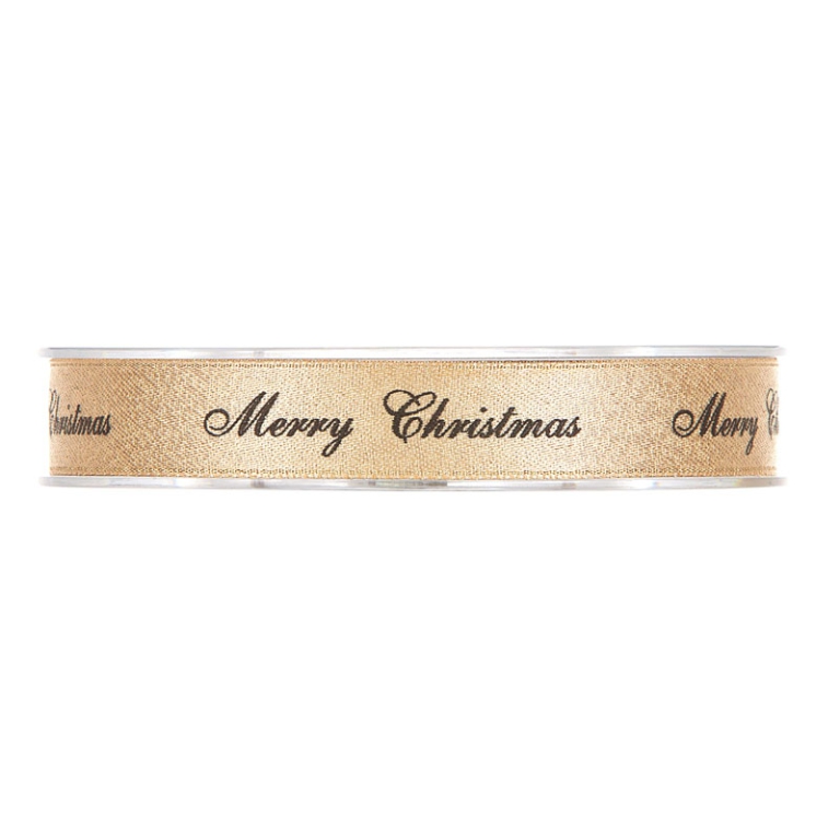 NASTRO MERRY XMAS MM15X25MT ORO SCRITTA NERA