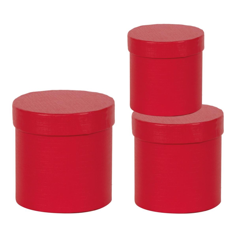 SCATOLE MATRIOSKA SET 3PZ TONDA ROSSO 15/17/19CM