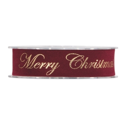 NASTRO 25MMX10MT MERRY CHRISTMAS BORDEAUX