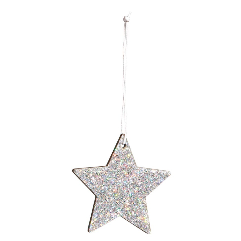 DECORO STELLA 4PZ 8CM    ARGENTO