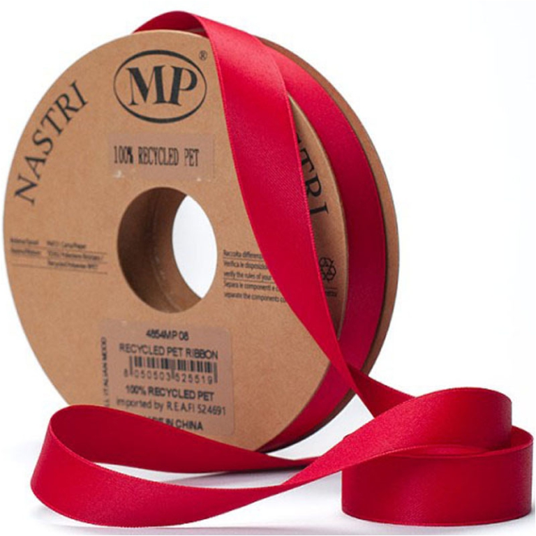 NASTRO RICICLATO RASO    OPACO MM15X20MT ROSSO