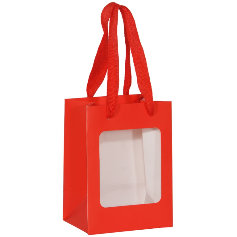 SHOPPER 11X8H15CM ROSSA  FINESTRA