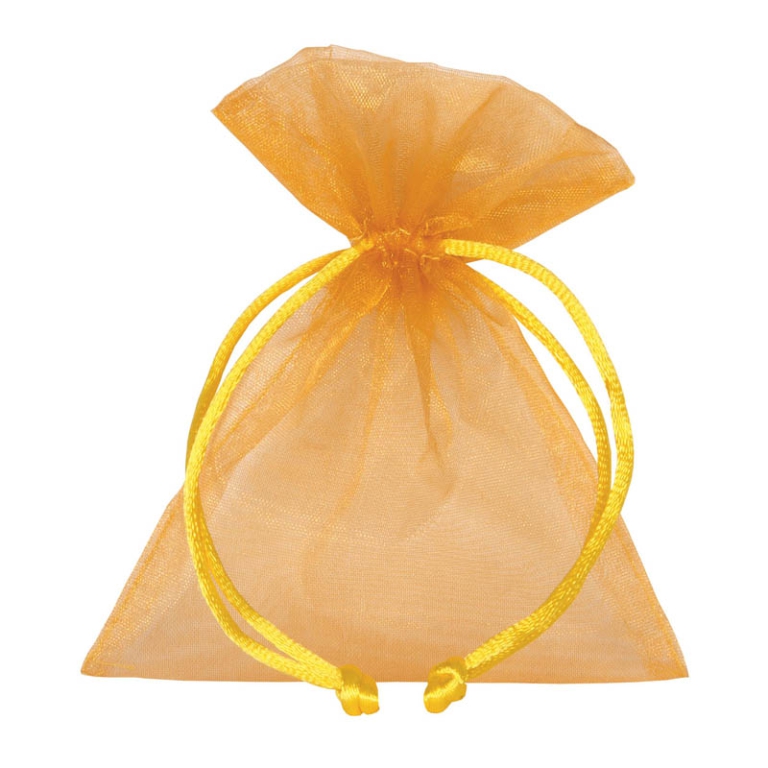 SACCHETTO ORGANZA GIALLO ORO 9X12CM 10PZ