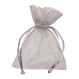 SACCHETTO ORGANZA ARGENTO 9X12CM 10PZ