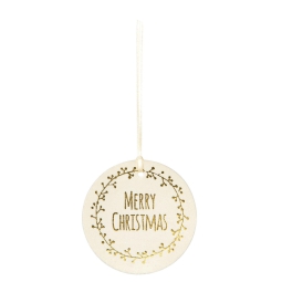 DECORO MERRY XMAS 6PZ    D10CM BIANCO