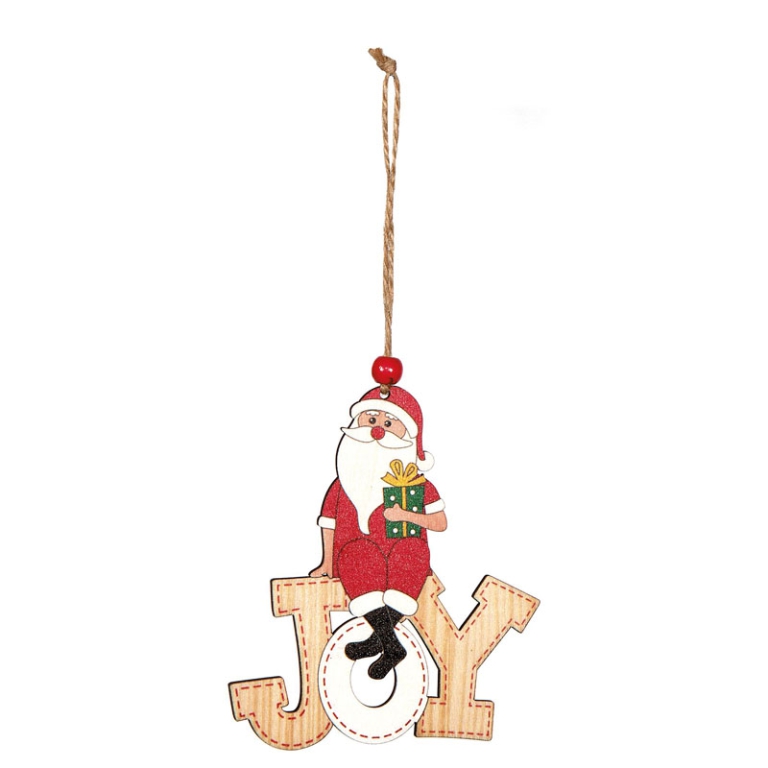 DECORO DA APPENDERE 3PZ  9H11,5CM BABBO NATALE JOY