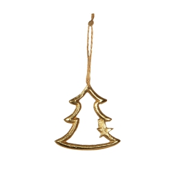 DECORO ALBERO DI NATALE  3PZ 6,5X6,5CM ORO