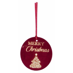 DECORO DA APPENDERE 6PZ  D7CM BORDEAUX MERRY XMAS