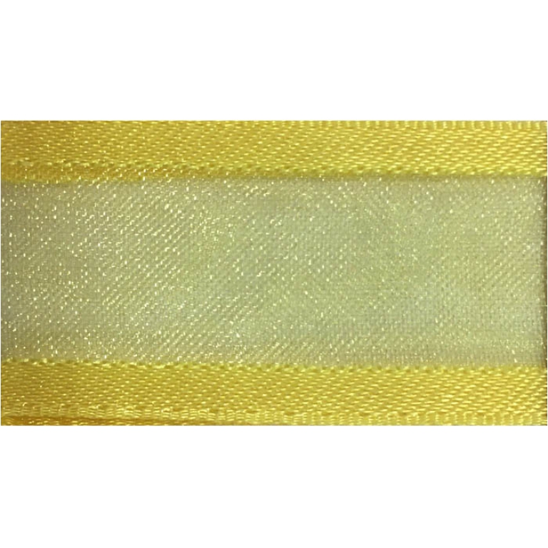 NASTRO ORGANZA 38MMX25MT BORDATO RASO GIALLO 118