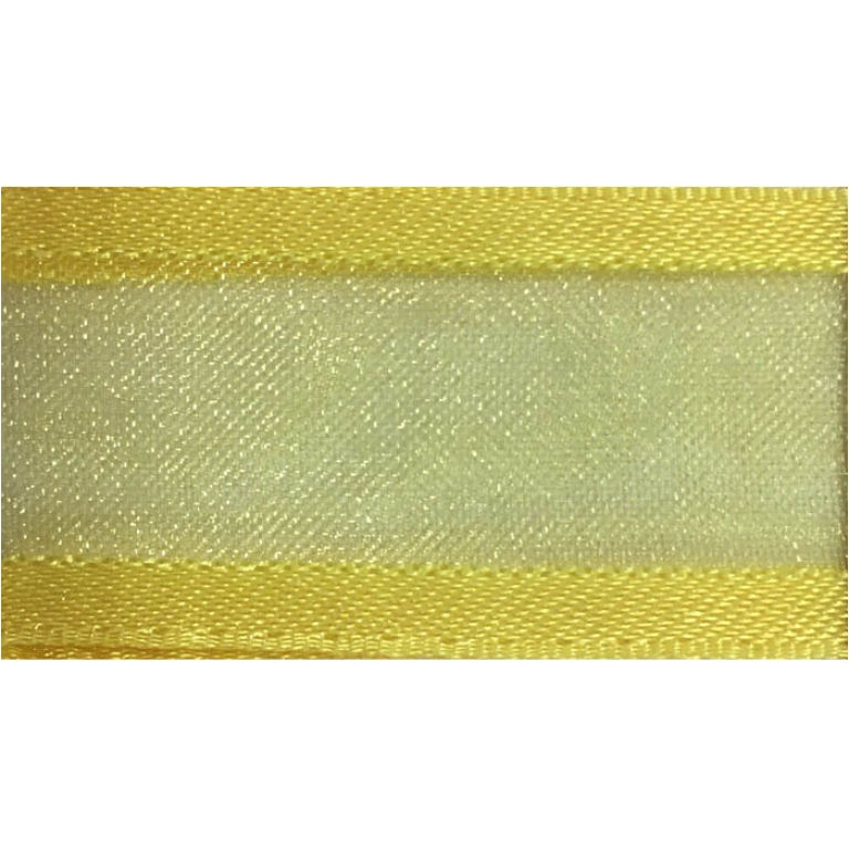 NASTRO ORGANZA 15MMX25MT BORDATO RASO GIALLO 118