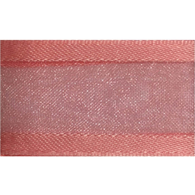 NASTRO ORGANZA 15MMX25MT BORDATO RASO ROSA 041