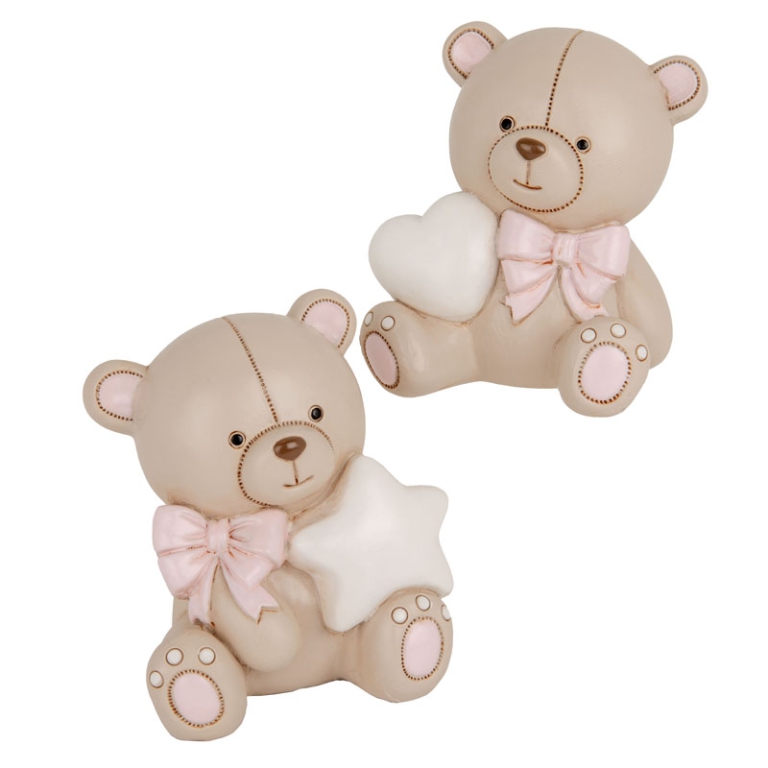 ORSO SALVADANAIO H9CM    ROSA ASSORTITI 2PZ