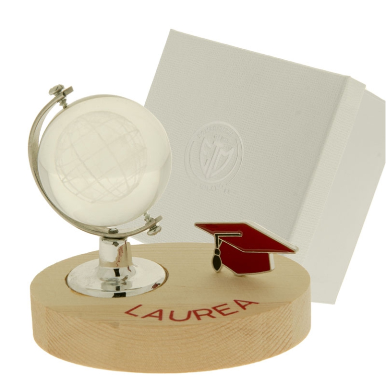 MAPPAMONDO H8CM BASE LEGNO LAUREA GIFTBOX