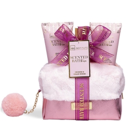 CONFEZIONE DA BAGNO ROSE CON TROUSSE