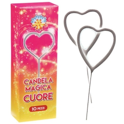 CANDELA MAGICA CUORE CONFEZIONE 10PZ