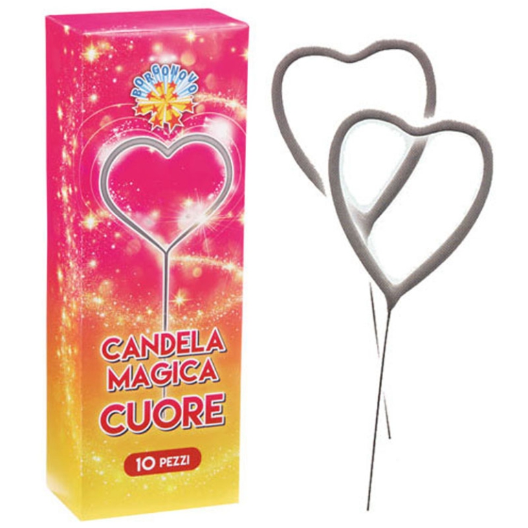 CANDELA MAGICA CUORE CONFEZIONE 10PZ