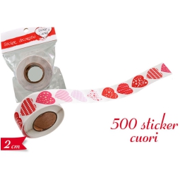 ROTOLO STIKERS CUORE 500PZ 2CM