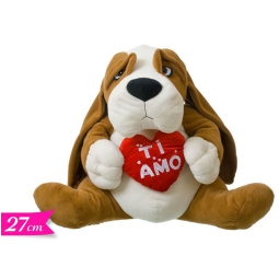 PELUCHES CANE SEDUTO CON CUORE 27CM