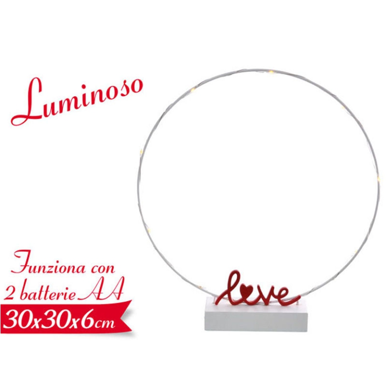 DECORAZIONE LUMINOSA LOVE 30X30CM