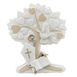 SANTA CRESIMA ALBERO CUORI 4PZ 9,5X2,5X11,2CM