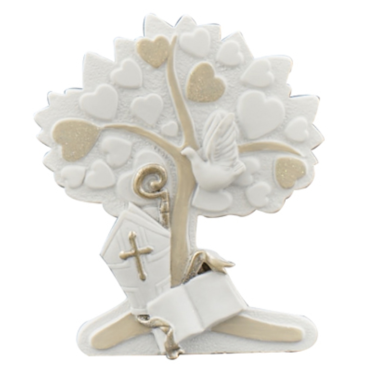 SANTA CRESIMA ALBERO CUORI 4PZ 9,5X2,5X11,2CM