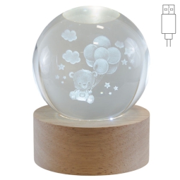 LAMPADA GLOBO ORSETTO    6X6X8CM CON USB E GIFTBOX