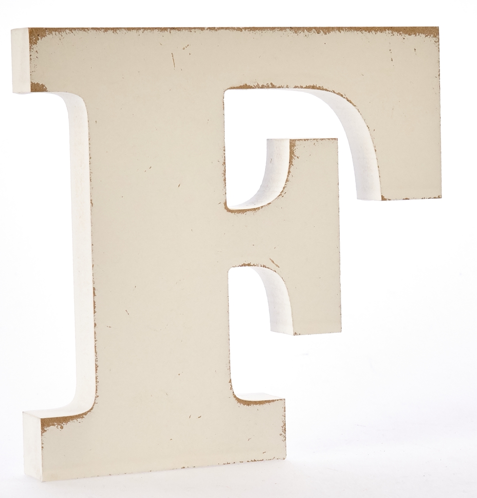 Trade Shop - LETTERE ALFABETO LETTERA F IN LEGNO BIANCO H 11 CM DECORAZIONE  ARREDO WEDDING 