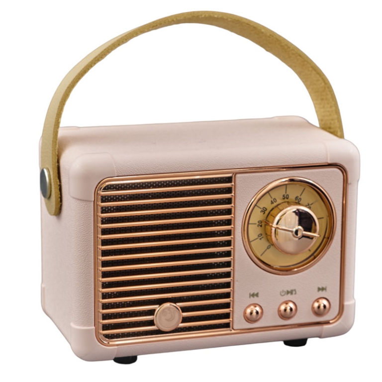 SPEAKER BLUETOOTH RADIO  VINTAGE 7.5X11X5CM ROSA