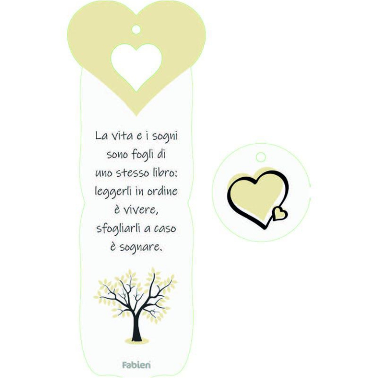 SEGNALIBRO CUORE SET 6PZ  5,5X15CM ALBERO VITA