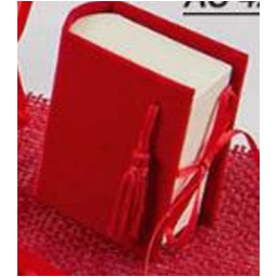 SCATOLA LIBRO 12PZ LAUREA ROSSA 7X5,5CM NAPPINA