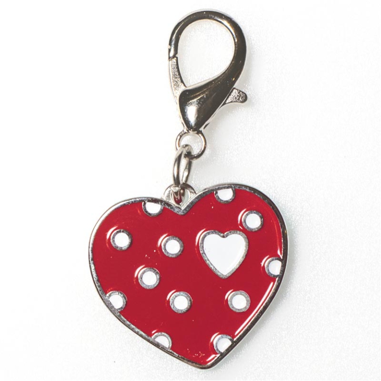 CIONDOLO CUORE ROSSO     4,5CM