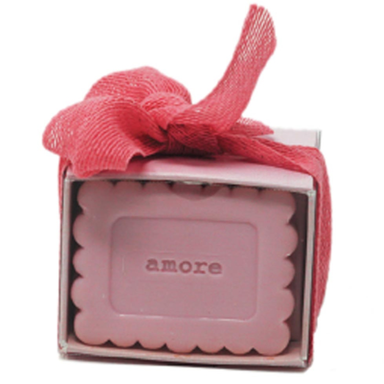 SCATOLA PORTACONFETTI CON SAPONE ROSA 6X5X5CM