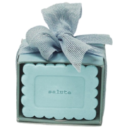 SCATOLA PORTACONFETTI CON SAPONE CELESTE 6X5X5CM