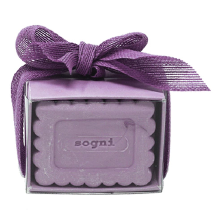 SCATOLA PORTACONFETTI CON SAPONE VIOLA 6X5X5CM