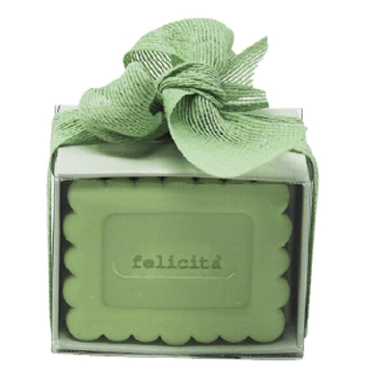 SCATOLA PORTACONFETTI CON SAPONE VERDE 6X5X5CM