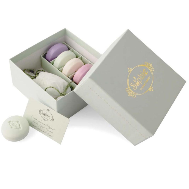 SCATOLA VERDE 5 SAPONI   MACARONS+SCAGLIE GIFTBOX