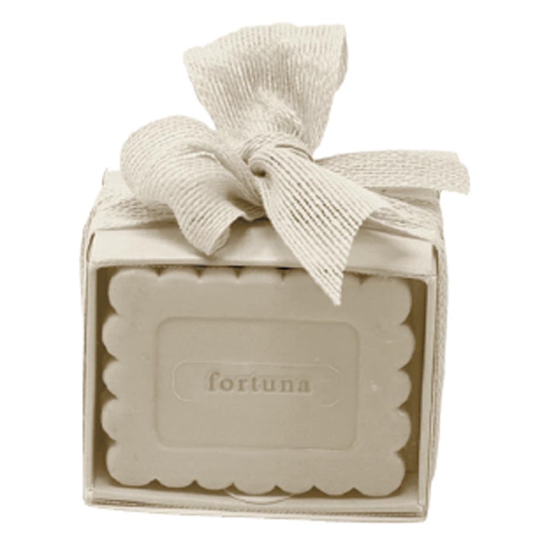 SCATOLA PORTACONFETTI CON SAPONE PANNA 6X5X5CM